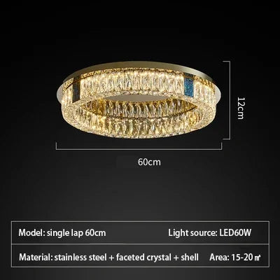 plafonnier en cristal de luxe à led pour décoration intérieure - vue 13 sur 15