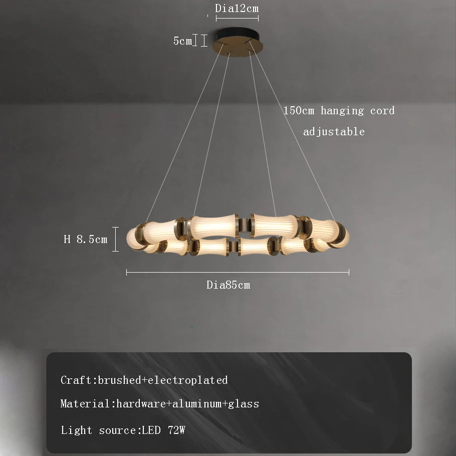Kronleuchter LED aus Glas modernes Luxusdesign