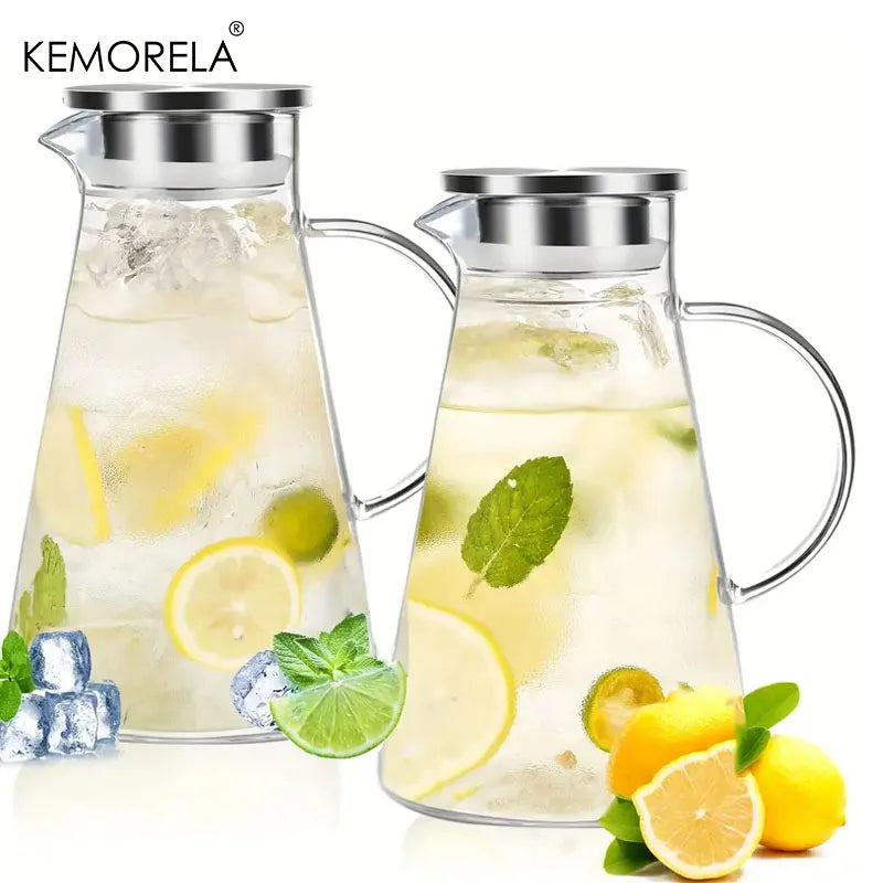 Carafe en verre grande capacité résistante chaleur poignée