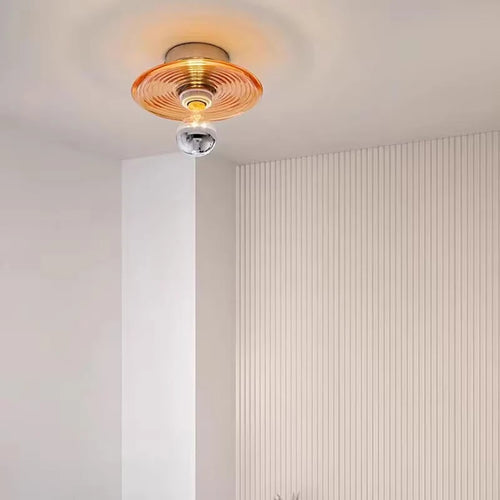 Wandleuchte aus Wellenstruktur-Glas für Flur, Eingang und Treppenhaus - vue 5 sur 9