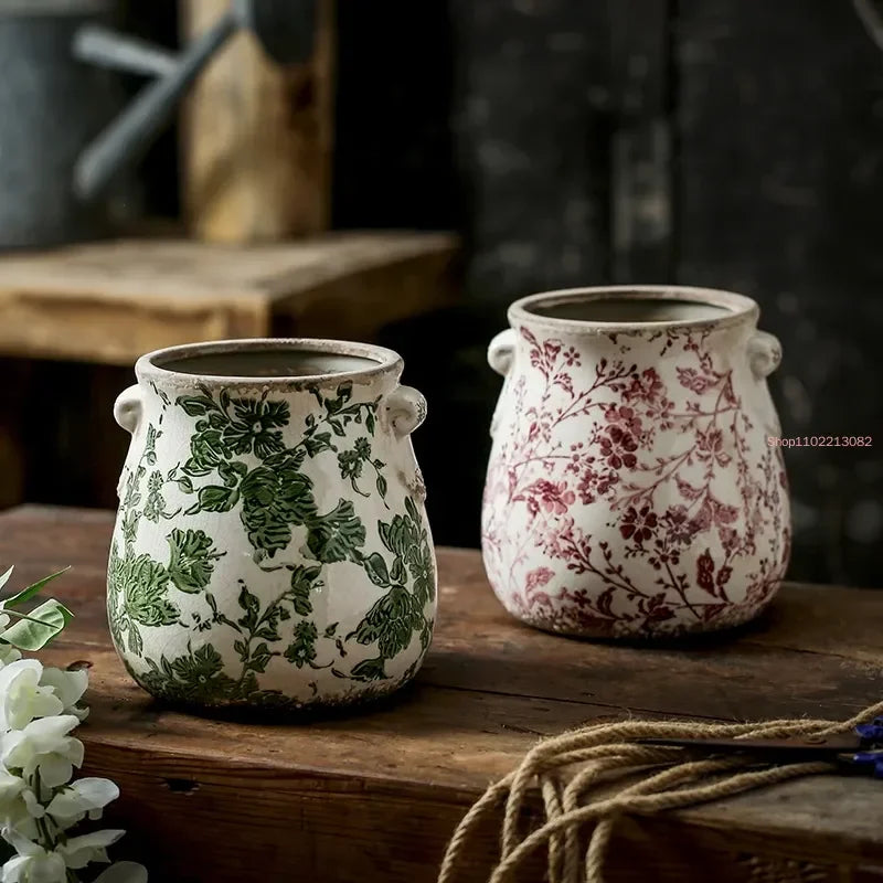 pots de fleurs en céramique rétro pour plantes et orchidées - vue 5 sur 9