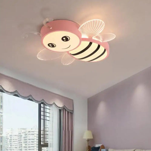 plafonnier abeille rose et or pour l'éclairage des enfants