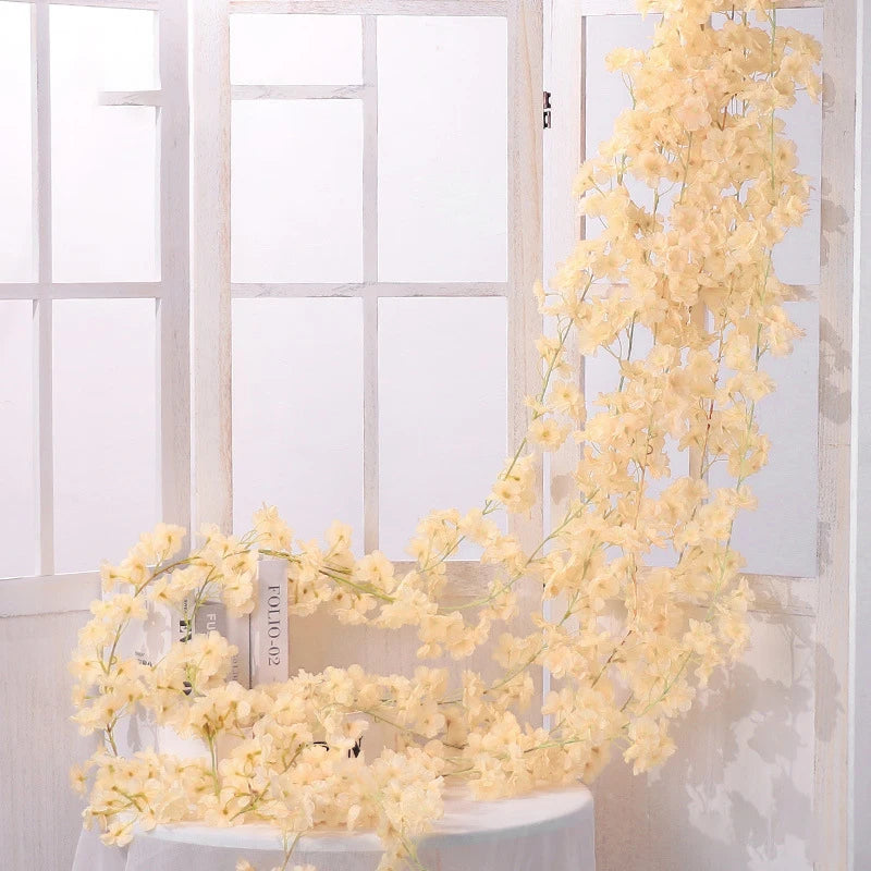 guirlande de fleurs artificielles pour décoration de mariage et intérieur - vue 8 sur 17