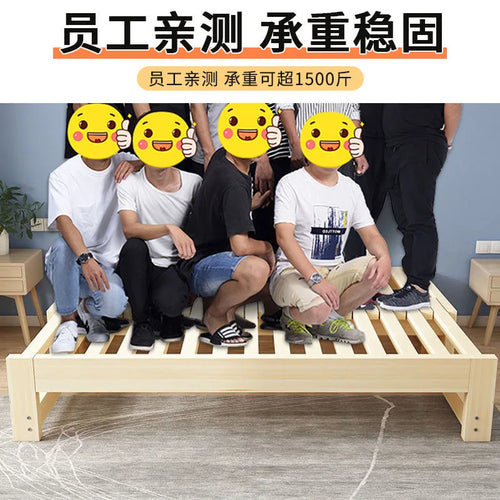 Customized: Fold-out sofa bed, dual-purpose all-solid wood, small apartment, telescopic bed, pull-out bed, push-pull bed, foldab - vue 3 sur 24