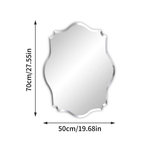 LUVODI Minimalist Frameless Wall Hanging Mirror Asymmetrical Vanity Mirror with Beveled Edge for Bathroom,Entryway - vue 9 sur 8