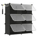 SONGMICS Étagère à Chaussures 6 Compartiments, Étagère de Rangement Modulable, Compartiment de 30 x 40 x 30 cm, avec Porte