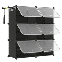 SONGMICS Étagère à Chaussures 6 Compartiments, Étagère de Rangement Modulable, Compartiment de 30 x 40 x 30 cm, avec Porte