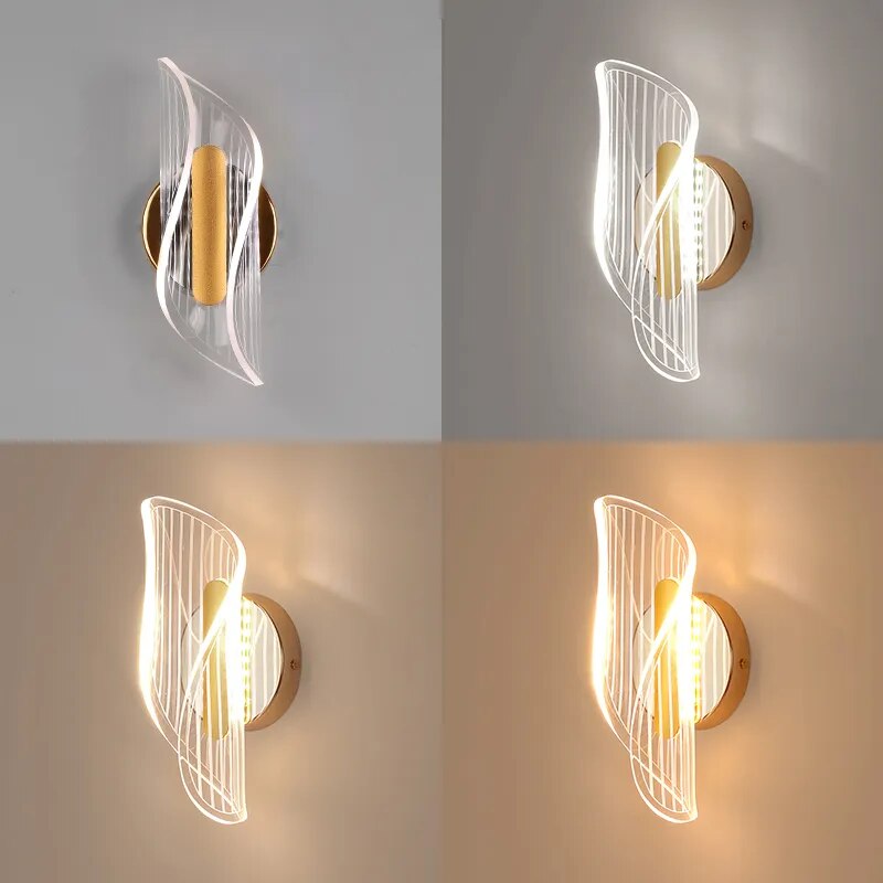Applique murale moderne led acrylique salon intérieur chambre décoration - vue 5 sur 12