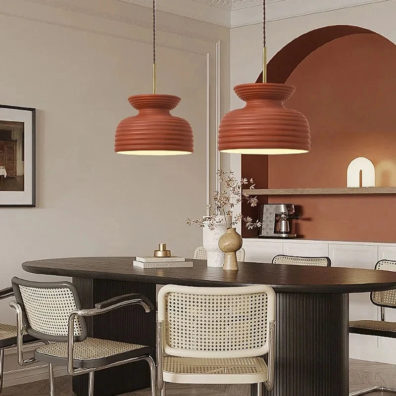 Nordischer Minimalistischer LED-Kronleuchter im Creme-Stil für Restaurants - vue 3 sur 16