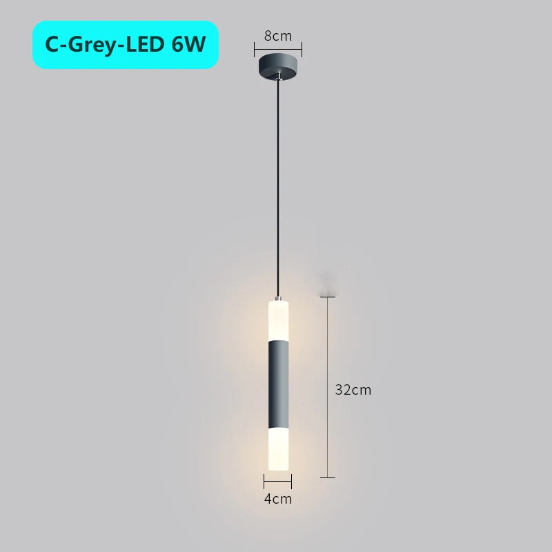suspension moderne à tube long en led pour décoration intérieure luxe