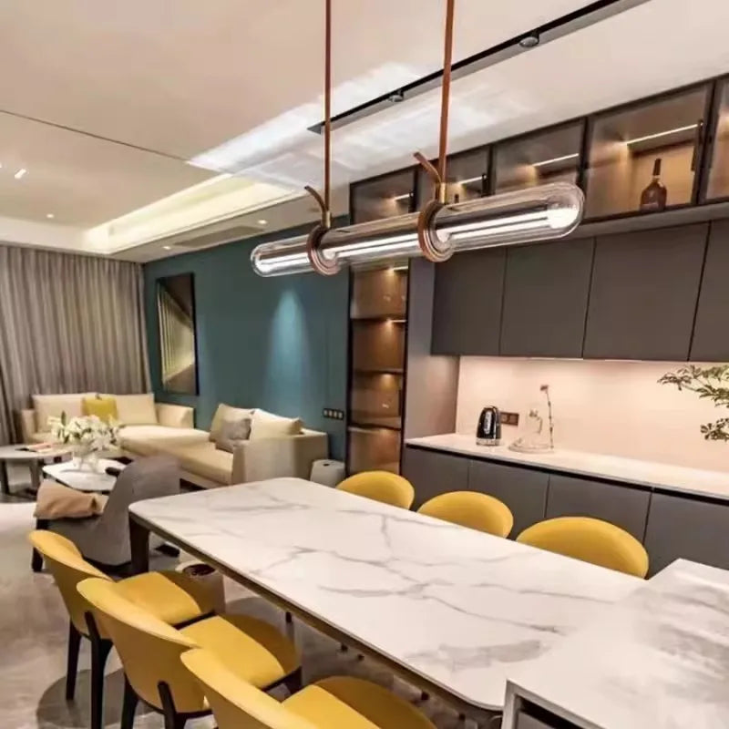 Stilvolle Pendelleuchte aus Glas für Büro und Restaurant - vue 3 sur 7