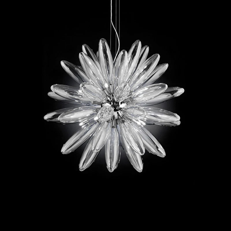 lustre en verre à grand globe avec quincaillerie élégante - vue 2 sur 12