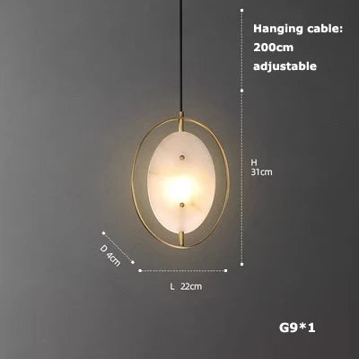 suspension en verre cristal art déco avec éclairage led - vue 10 sur 25