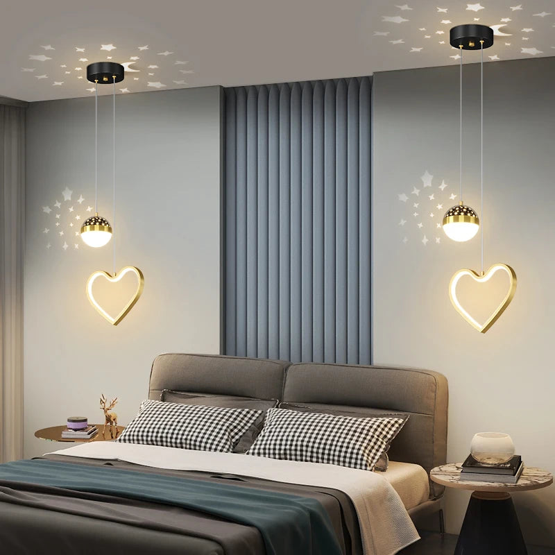 Moderner minimalistisch-luxuriöser Kronleuchter mit Sternenhimmel-Projektion - vue 6 sur 8