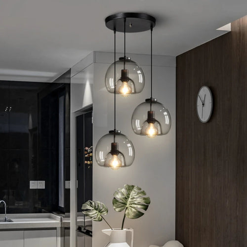 Moderner Kronleuchter mit LED-Pendelleuchte für Esstisch - vue 3 sur 12
