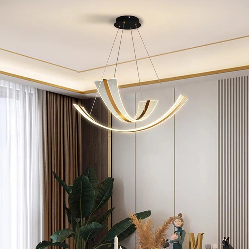 lustre led décoratif moderne pour éclairage intérieur - vue 2 sur 9