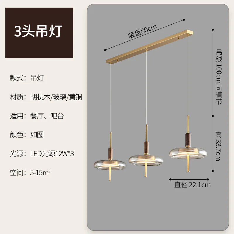 Moderne Pendelleuchte aus Glas mit dekorativer LED-Beleuchtung - vue 6 sur 7