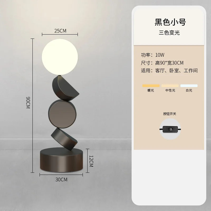 lampadaire design rond en verre pour décoration moderne - vue 11 sur 12