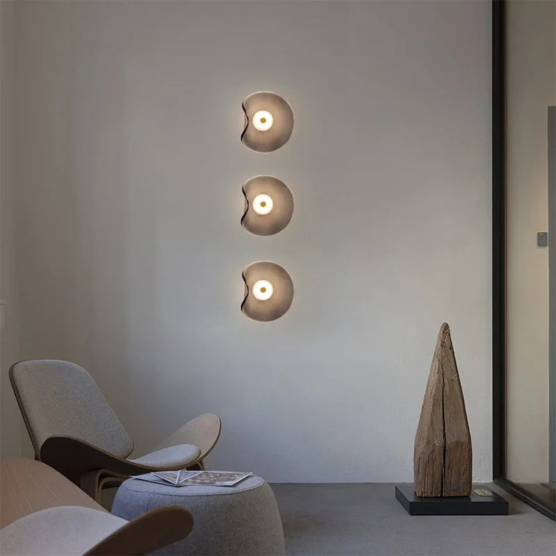 applique murale led verre gris ambre style art déco - vue 3 sur 8