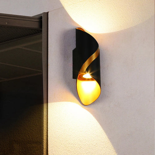 LED-Wandleuchte Spiralform Doppelkopf Außenbereich Garten Balkon Wasserdicht - vue 4 sur 18