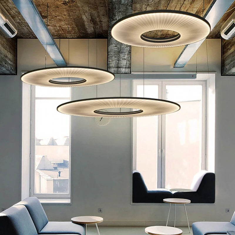 lustre moderne en tissu iris led pour décoration d'hôtel - vue 4 sur 15