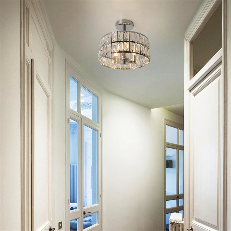Plafonniers nordiques pour chambre Lustre couloir vestiaire plafonnier Luminaire Lampa Sufitowa abat-jour suspendu décor à la maison - vue 7 sur 12