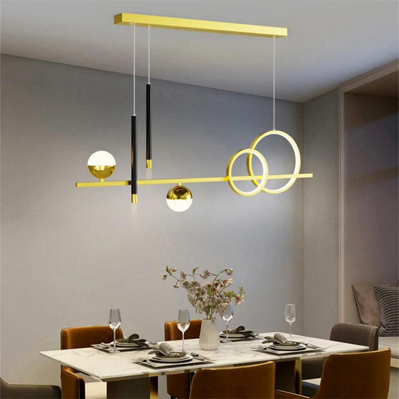 lustre linéaire nordique éclairage esthétique pour décoration intérieure - vue 4 sur 8