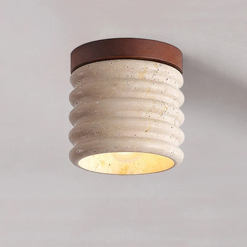 plafonnier en travertin wabi sabi pour hôtel restaurant