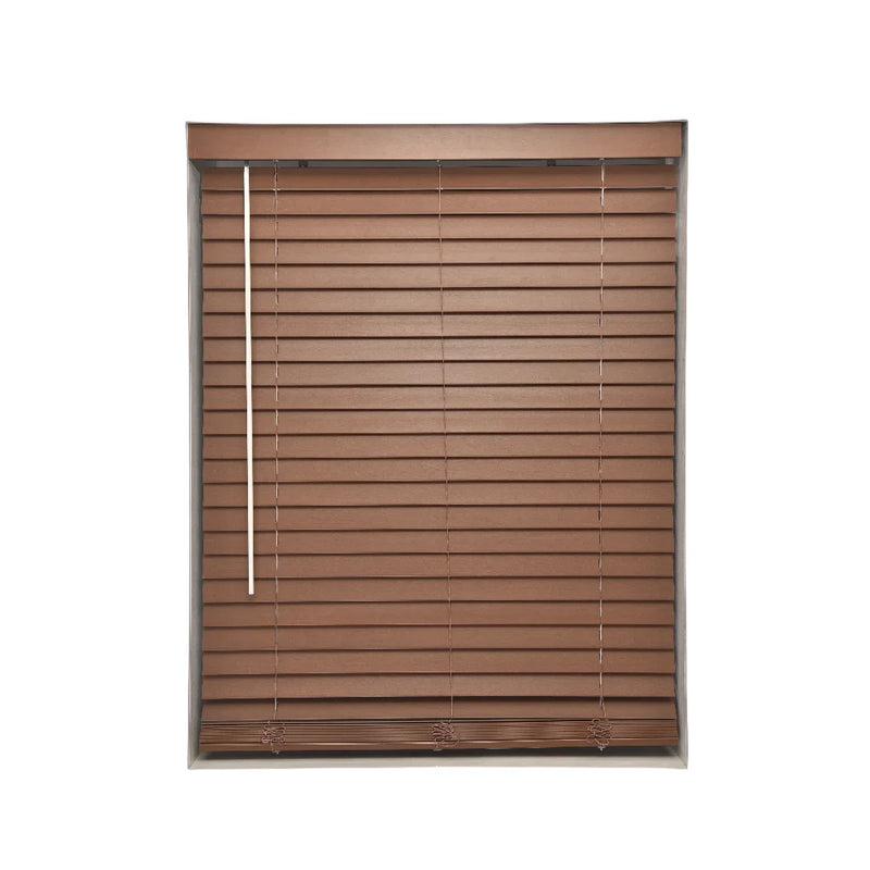Store vénitien bois lames fines motorisé pour fenêtres