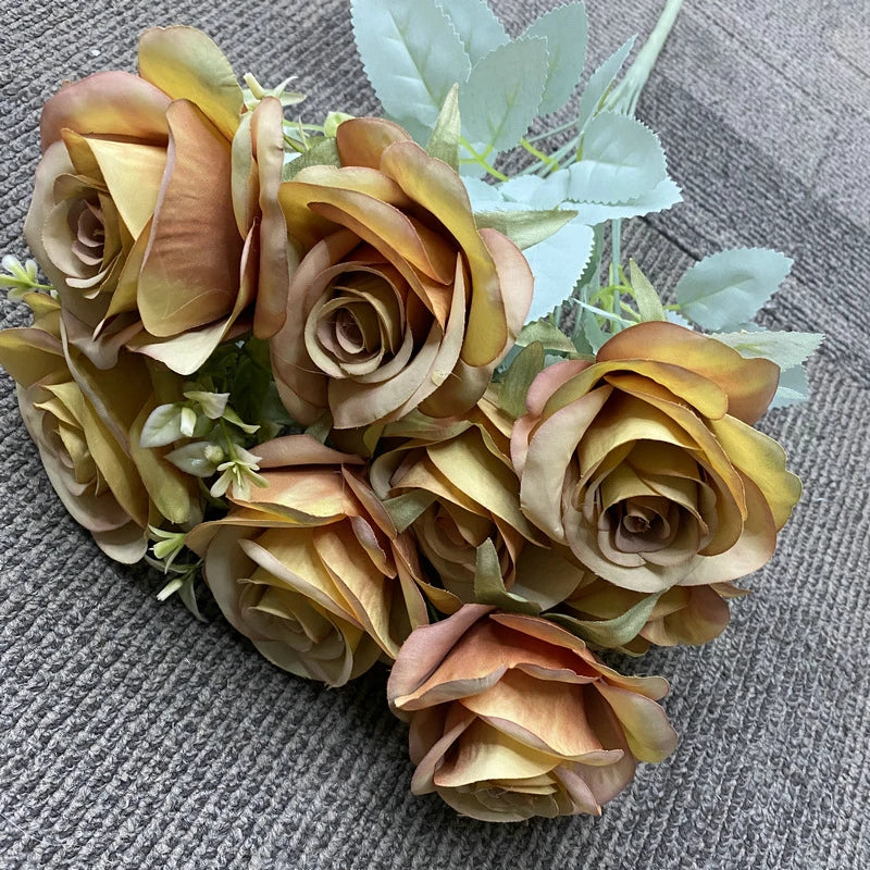 bouquet de roses artificielles en soie décoration florale élégante