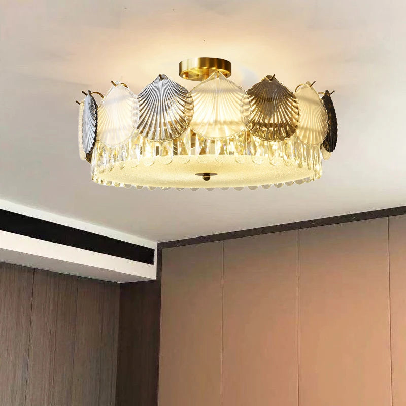 lustre design moderne cristal français led créatif - vue 4 sur 9