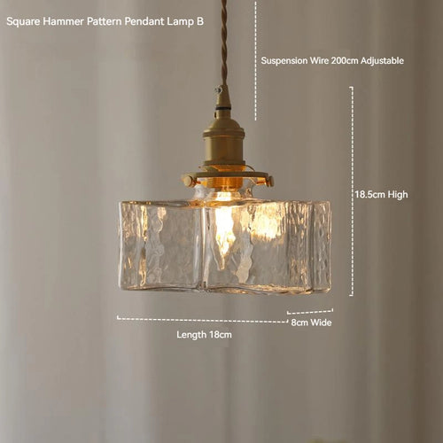 suspension de style japonais vintage en verre et laiton led