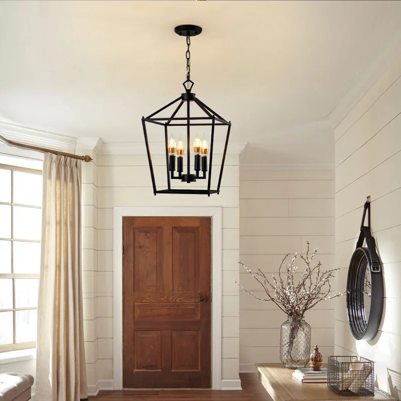 Lustre Vintage industriel suspension lumières abat-jour noir lampe suspendue pour plafond Table à manger en métal lumière cuisine Suspension - vue 4 sur 11
