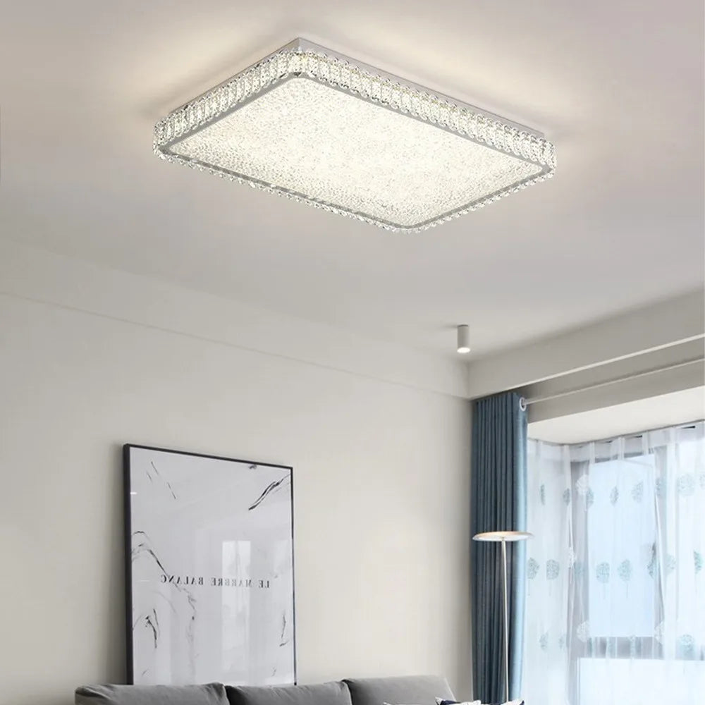 lustre moderne en cristal avec lampes led pour décoration - vue 6 sur 26