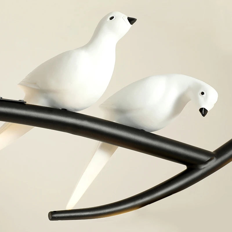 lustre nordique led oiseau suspension éclairage décoratif - vue 5 sur 10