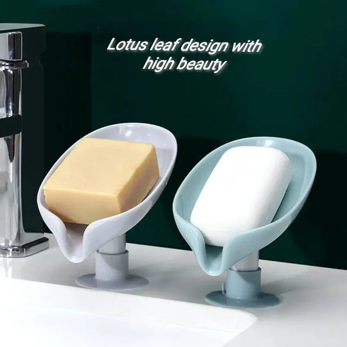 boîte à savon lotus créative avec ventouse pratique - vue 2 sur 6