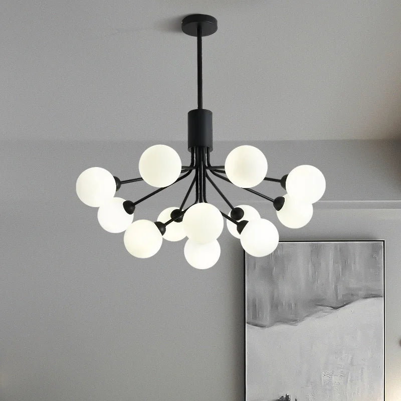 lustre boule de verre design pour intérieur moderne - vue 3 sur 12