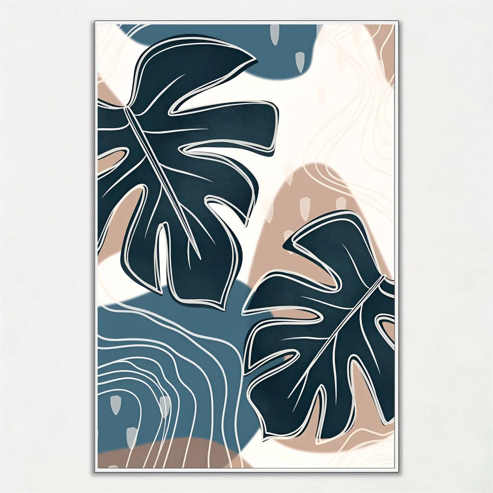 affiche artistique feuilles de palmier pour décoration intérieure