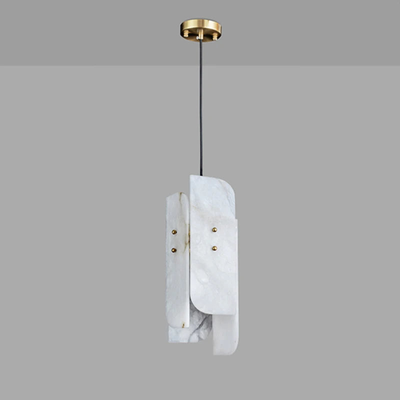 Pendelleuchte aus echtem Marmor mit verstellbarem Kupferkabel - vue 5 sur 7