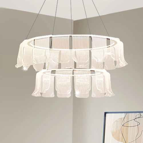 Moderne und kreative LED-Pendelleuchte aus Acryl - vue 2 sur 9