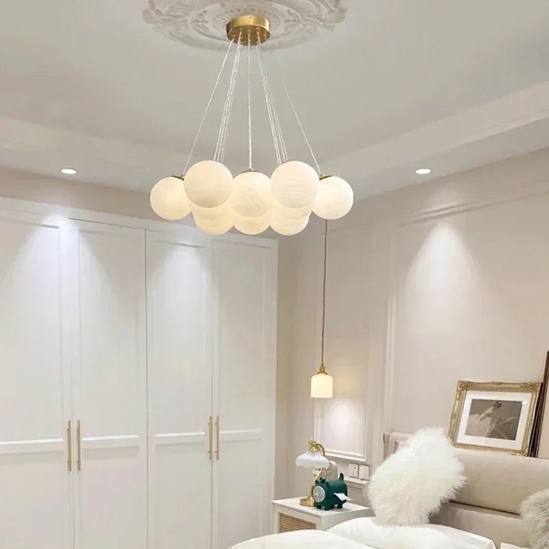 lustre en verre moderne style français pour décoration intérieure - vue 4 sur 9