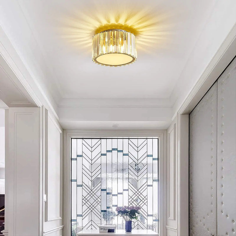 lustre en cristal led rond de luxe pour éclairage intérieur