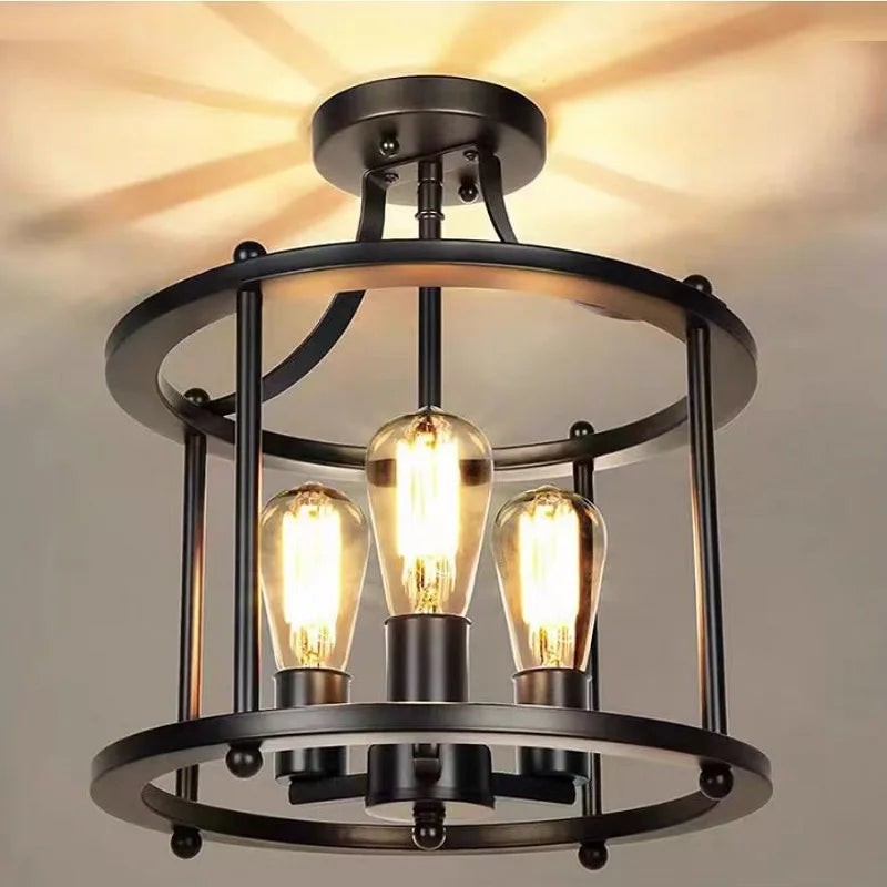 plafonnier led style industriel rétro américain multi-têtes décoratif - vue 10 sur 9
