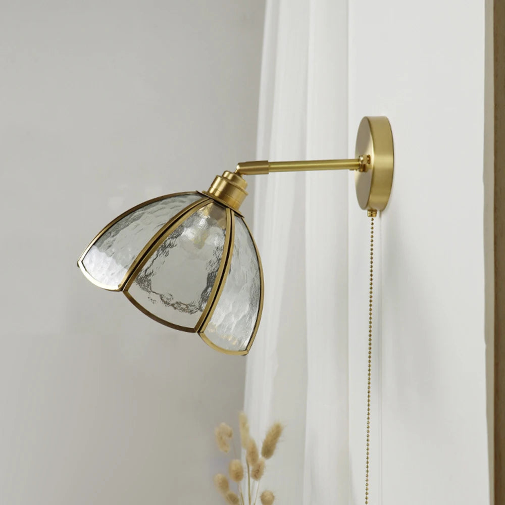 applique murale élégante en laiton et verre design moderne avec interrupteur - vue 5 sur 8