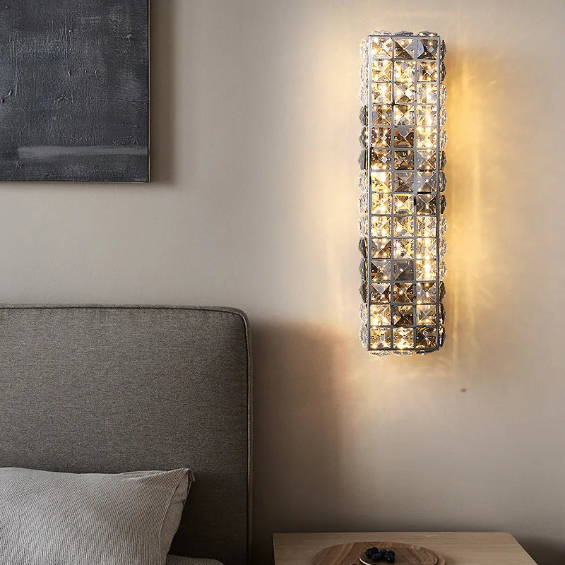 plafonnier led art déco carré cristal design moderne élégant - vue 7 sur 22