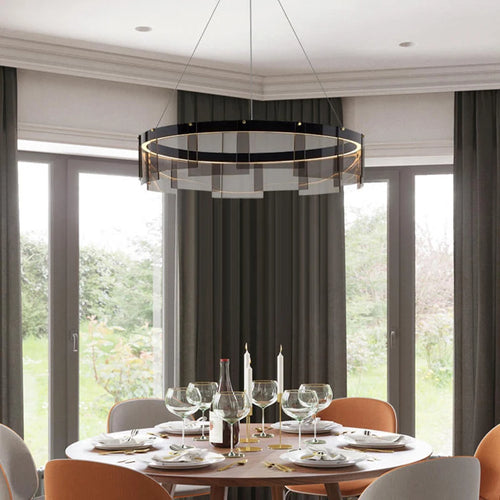 Moderner LED-Kronleuchter aus Glas für die Innendekoration - vue 4 sur 9