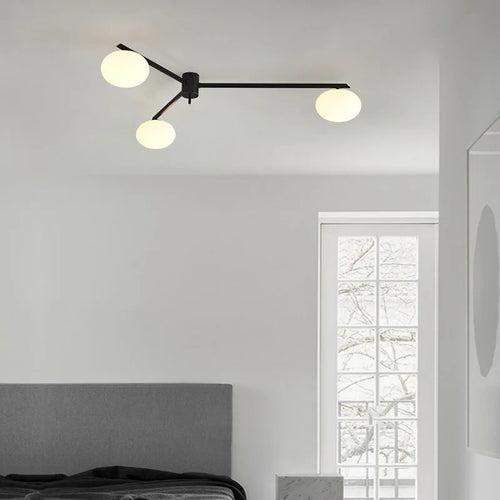 galet crème suspension luminaire led en verre français cuivre