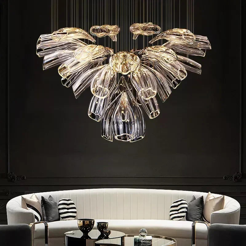 suspension art déco en verre pour intérieur moderne et élégant - vue 6 sur 8