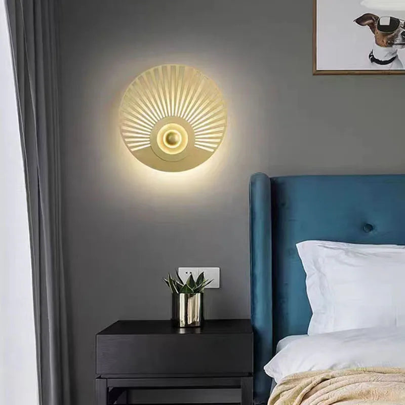 applique murale led ronde art déco pour divers espaces - vue 5 sur 12