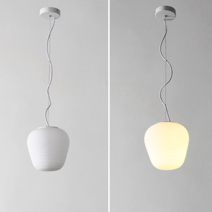 LED-Design-Pendelleuchte aus milchweißem Glas Caligari - vue 7 sur 12